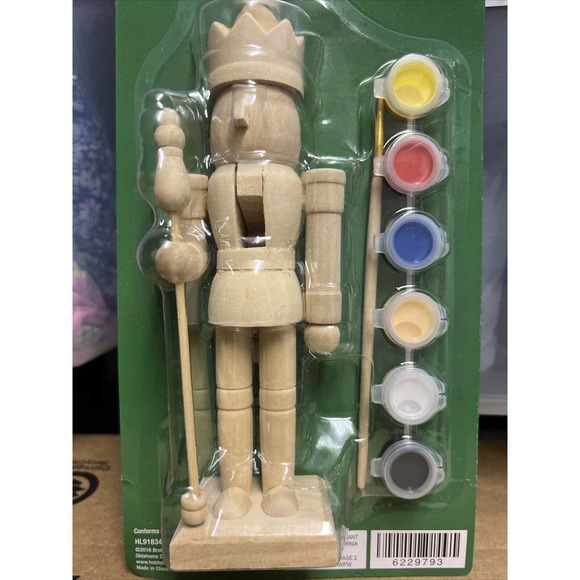 Christmas crafts Nutcracker with paint kit New Make Your Own Nutcracker 7.6” - Picture 3 of 3